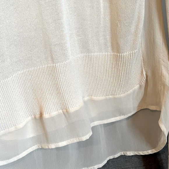 APANAGE cream fine knit sweater, hi-low style,  in size Small - Picture 7 of 8